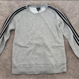 Gray Men's Sweater with Black Stripes